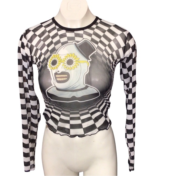 terrified Tops - Black and White Checkered Crop Top